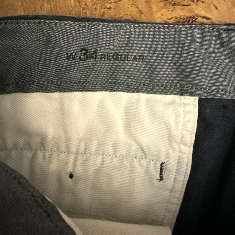 J.Crew Cotton Joggers Pants Size 34x27.5 Navy Blue Style C1562 Tapered - Picture 3 of 5